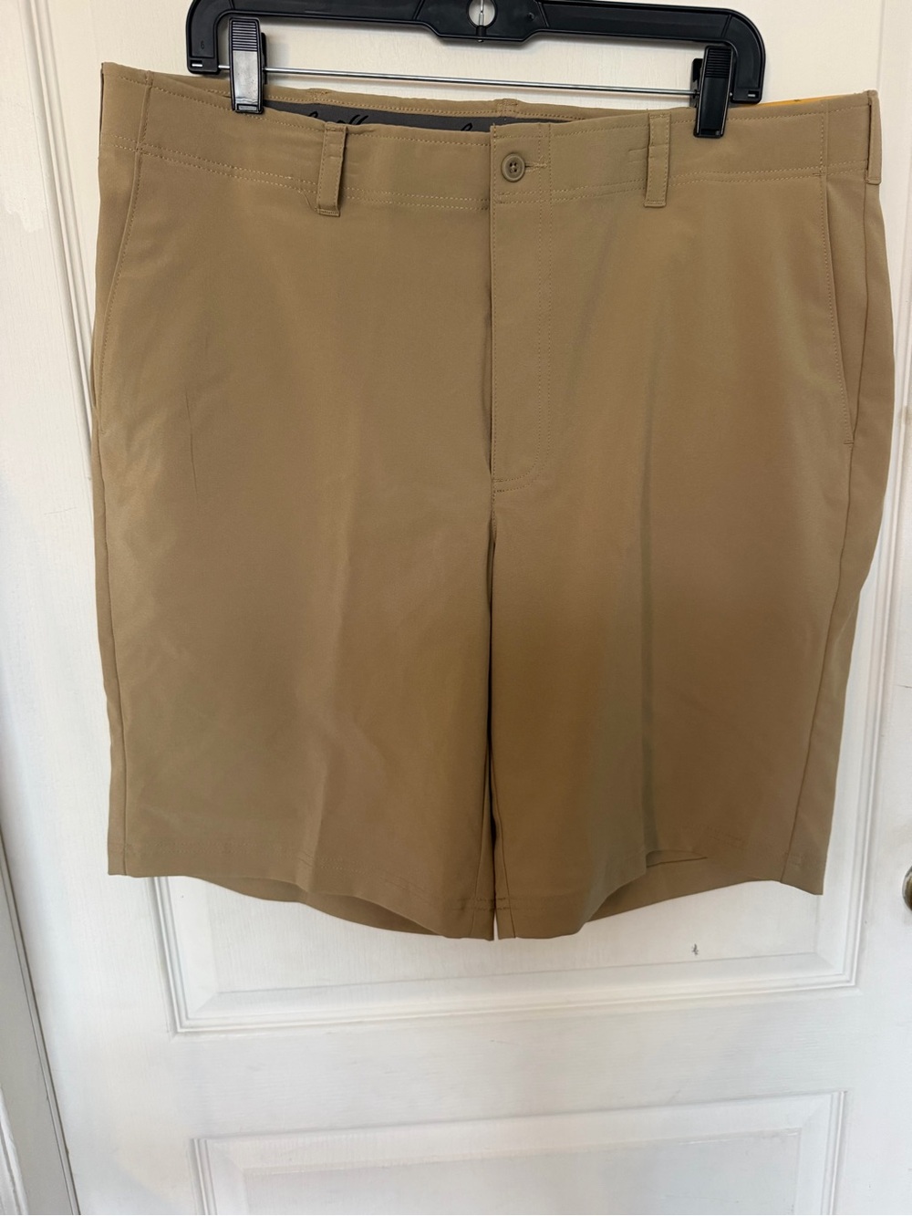 Hogan Men's Tan Flat-Front Performance Shorts